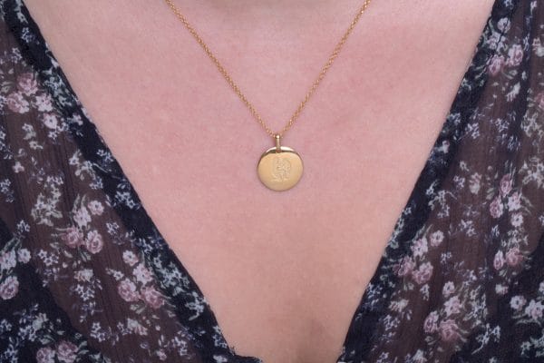 XRI_2273 Zodiac gold disk necklace - Image 2