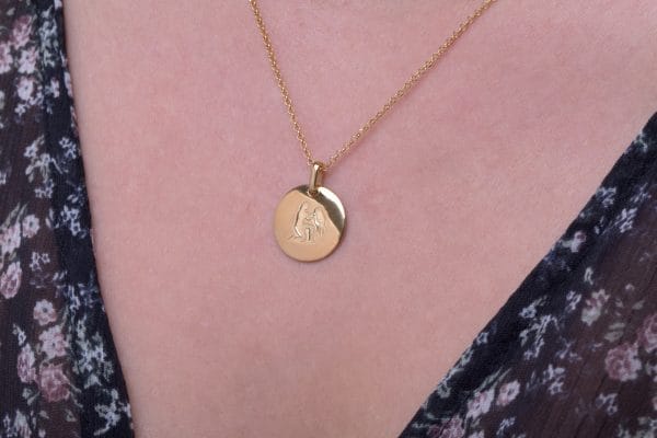 XRI_2277 Zodiac gold disk necklace - Image 4