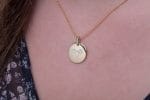 Zodiac symbol gold disk necklace - Image 6