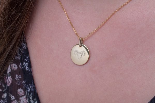 Zodiac symbol gold disk necklace - Image 6