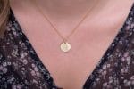 Zodiac symbol gold disk necklace - Image 9