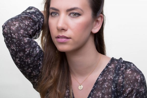 Zodiac symbol gold disk necklace - Image 11