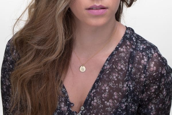 Zodiac symbol gold disk necklace - Image 7