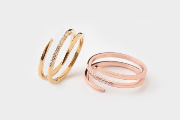 Diamond spiral ring in solid gold - Image 8