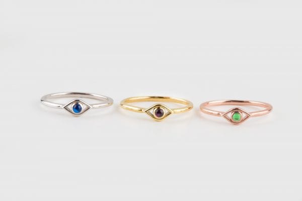 XRI_2412 Gem evil eye gold ring - Image 8