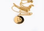 Zodiac gold disk necklace