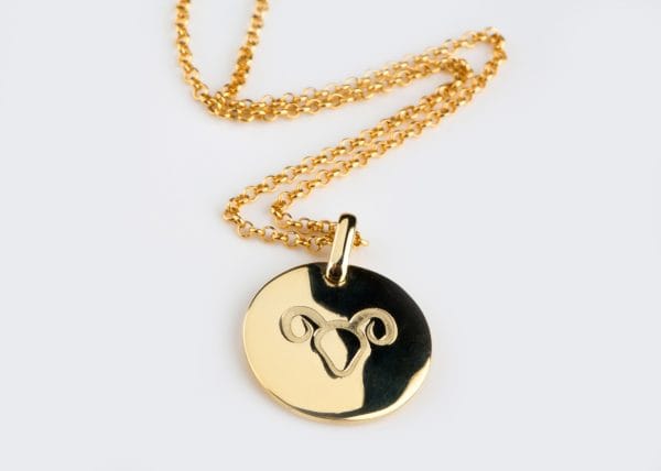 Zodiac symbol gold disk necklace - Image 13