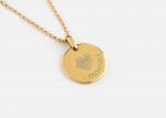 Engraved disc necklace in solid gold - Image 8