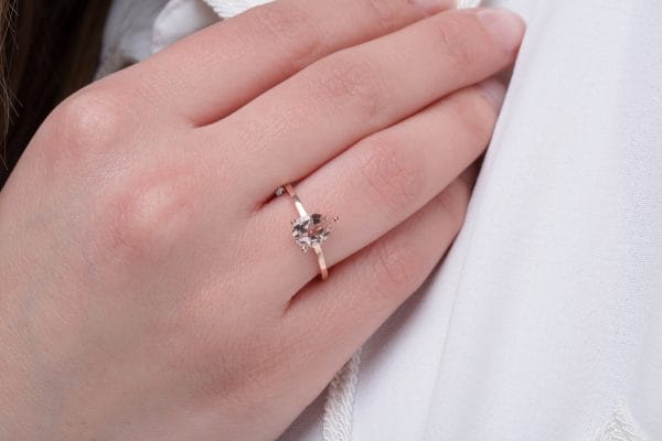 Morganite pear gold ring - Image 5