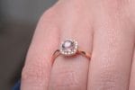 Morganite square halo ring - Image 4