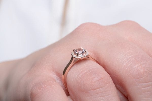 Morganite square halo ring - Image 2