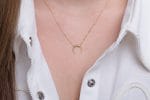 Tiny plain double horn necklace 10X9mm - Image 7