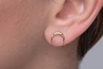 Double horn moon stud earrings - Image 8