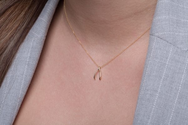 XRI_2710 Small wishbone gold necklace - Image 5