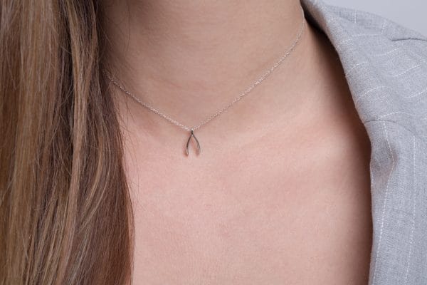 XRI_2713 Small wishbone gold necklace - Image 10