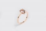 Morganite pear gold ring