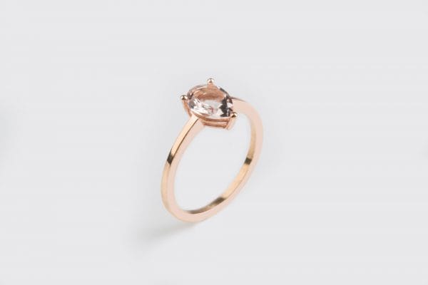 XRI_2832 Morganite pear gold ring - Image 1