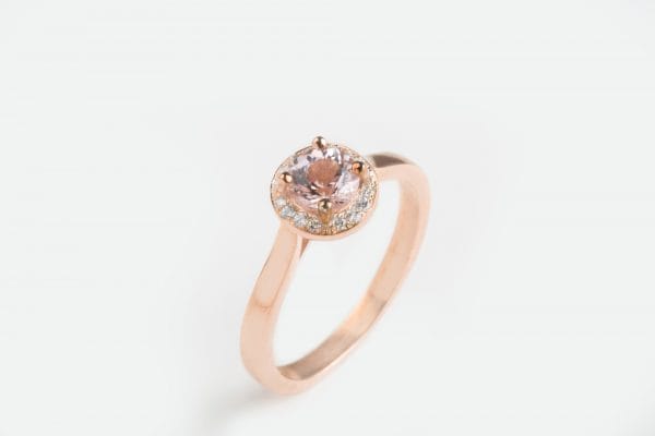 Morganite circle halo ring - Image 8
