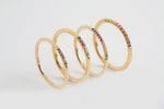 12 sapphires thin Rainbow ring, 1.1mm - Image 16