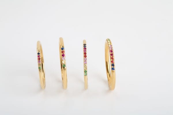 XRI_2887 12 sapphires thin Rainbow ring, 1.1mm - Image 14