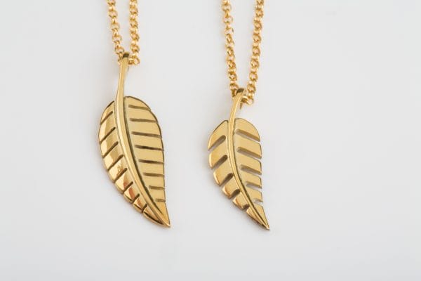 XRI_2963 Plain feather gold necklace - Image 8