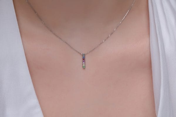 Rainbow square bar necklace - Image 5