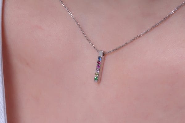 Rainbow square bar necklace - Image 6