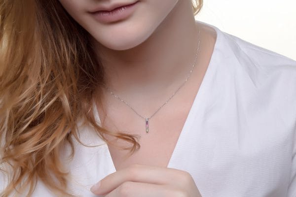 Rainbow cylindrical bar necklace - Image 6