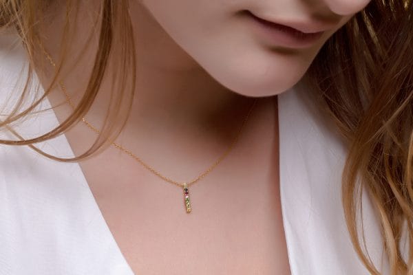 Rainbow square bar necklace - Image 8