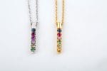 Rainbow cylindrical bar necklace