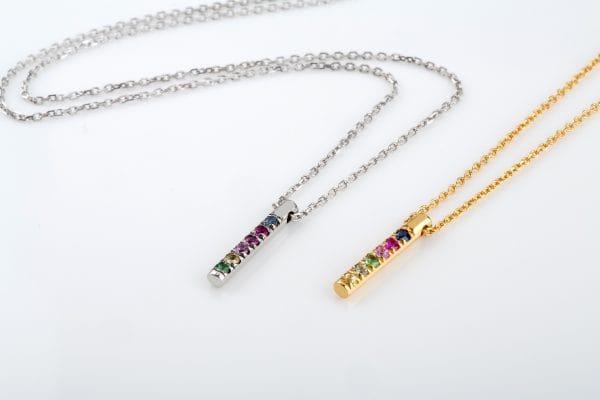Rainbow cylindrical bar necklace - Image 10