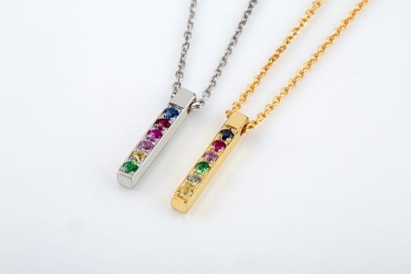 XRI_4965 Rainbow square bar necklace - Image 1