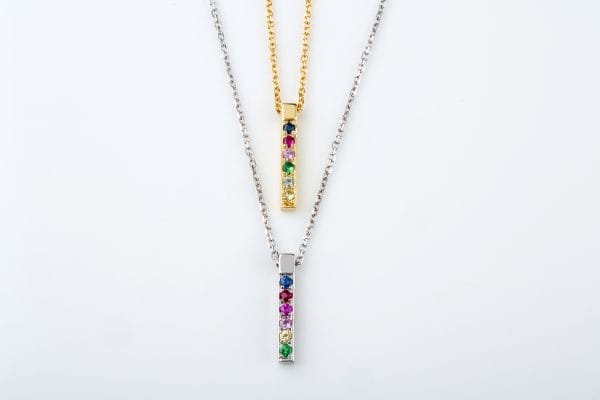 Rainbow square bar necklace - Image 11