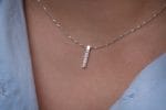 Square diamond bar necklace