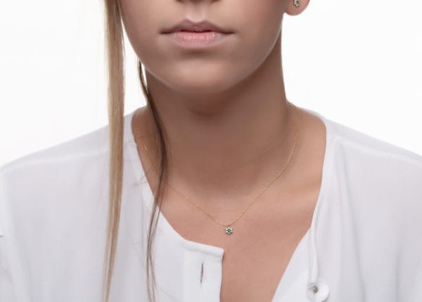 Rosette diamond flower necklace - Image 4