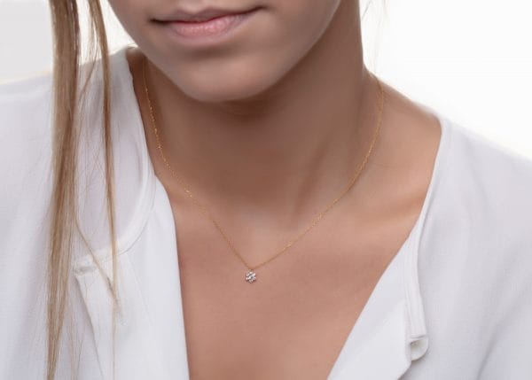 Rosette diamond flower necklace - Image 6