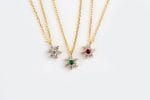 Rosette diamond flower necklace