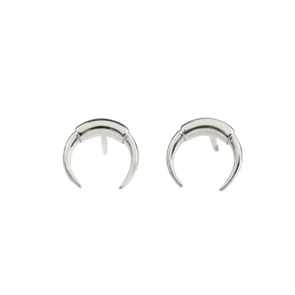 Double horn moon stud earrings - Image 9