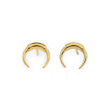 Double horn moon stud earrings - Image 3