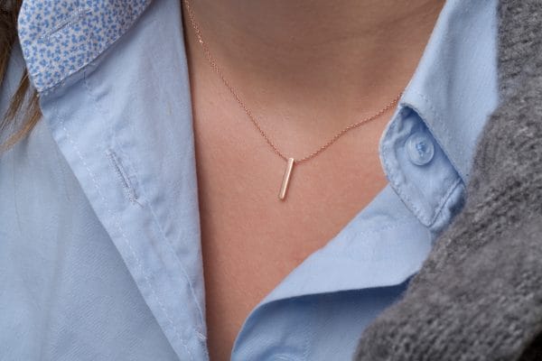 Square gold bar necklace - Image 6