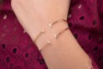 Thin T chain gold bracelet - Image 5