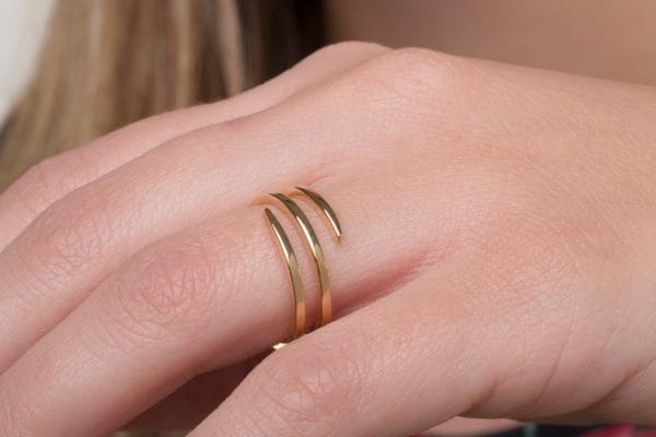 XRI_6411 Spiral wire ring in solid gold - Image 5