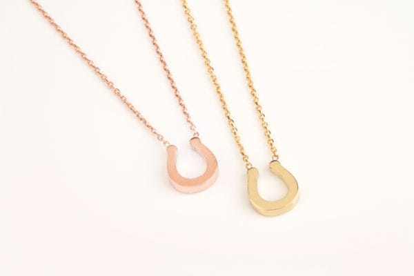 XRI_6477 Reversed gold horseshoe necklace - Image 1