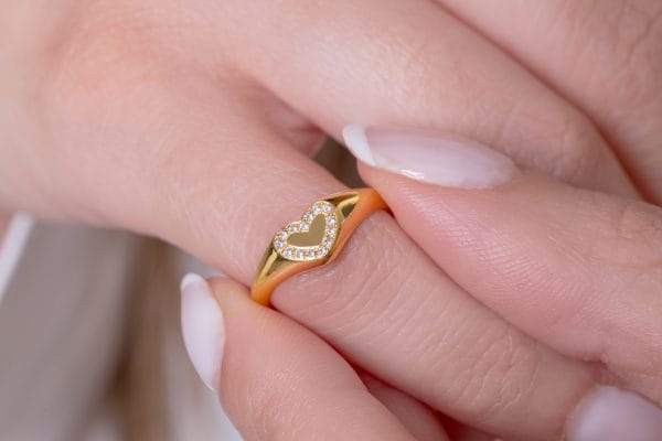 Heart ring with diamond frame, RN310-1 - Image 3