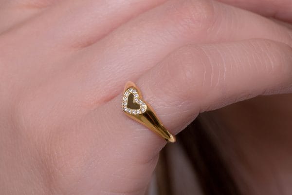 Heart ring with diamond frame, RN310-1 - Image 5