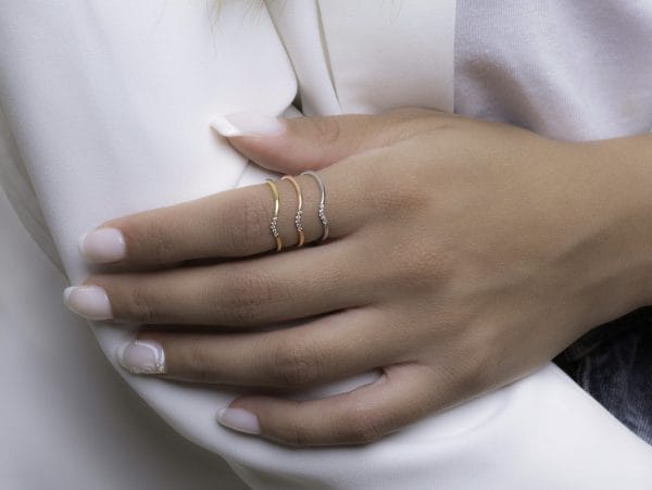 6R0A9714 5 Diamond chevron gold ring - Image 1