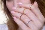 Diamond dotted gold ring - Image 8