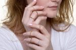 Diamond dotted gold ring - Image 2
