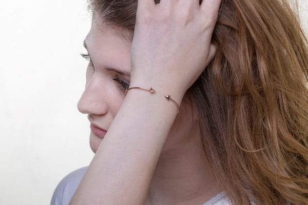 Gold pyramid cuff bracelet - Image 3