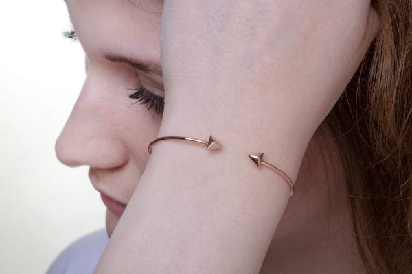 Gold pyramid cuff bracelet - Image 4